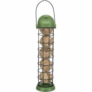 Outdoor bird feeder for tit bowls in Metal/Plastic ø8 x 29cm green