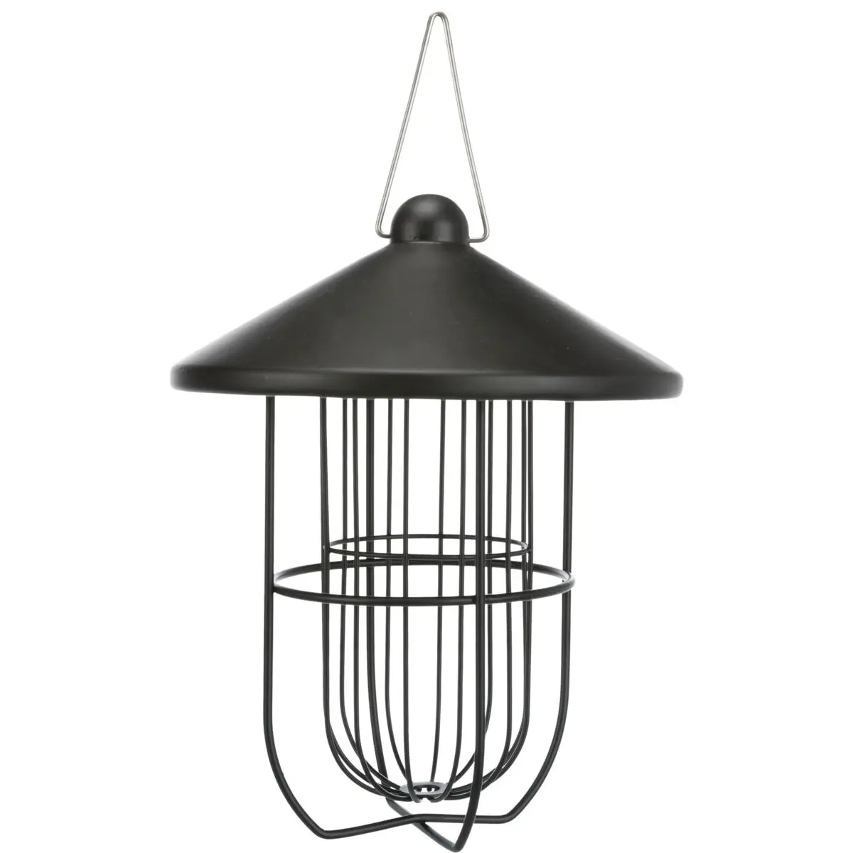 Utefuglautomat til meiseboller i metall, ø19 x 24cm sort halvmatt